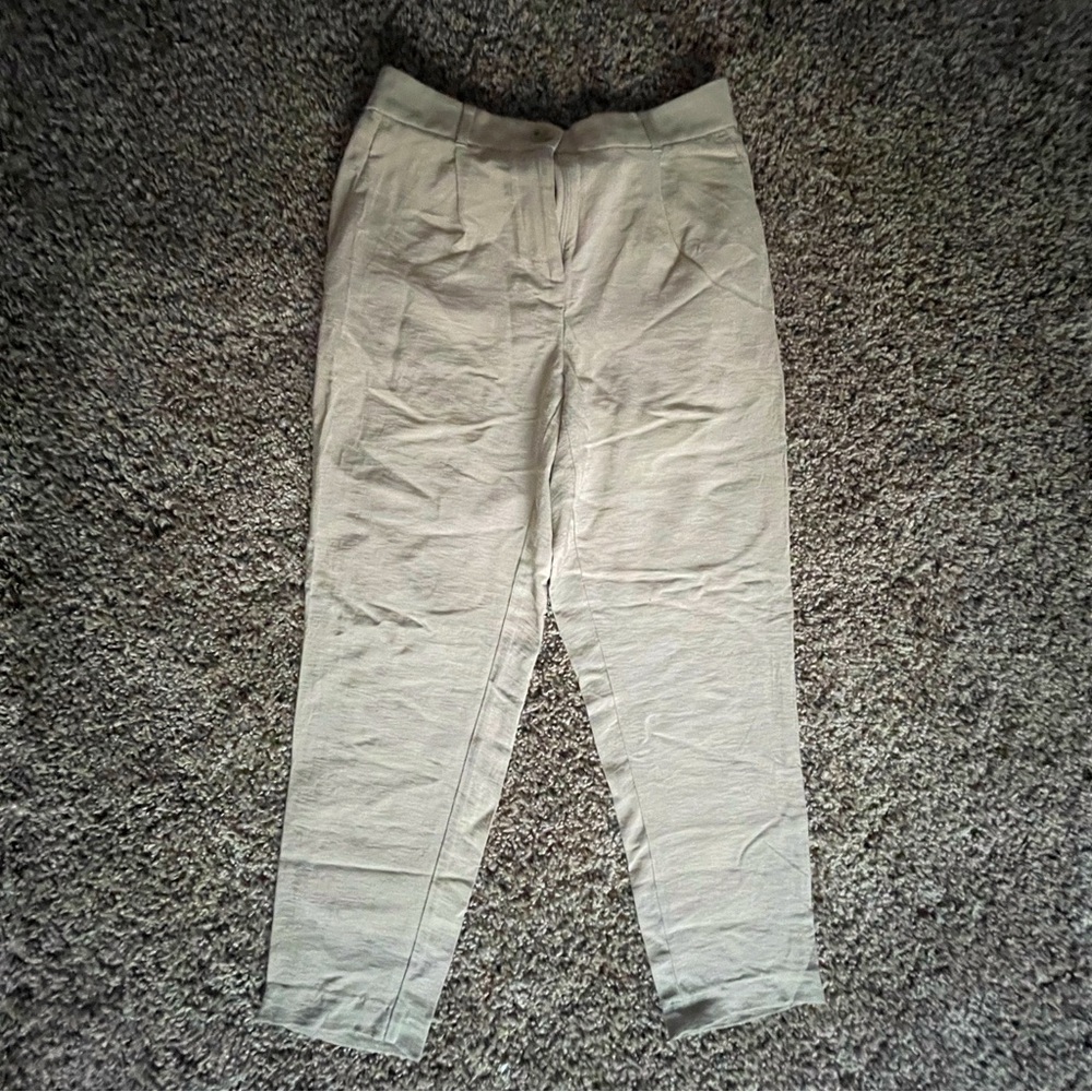 LOFT Suit Set Beige Taper Leg Trousers